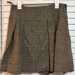 Banana Republic Brown Plaid Pleated Mini Skirt
